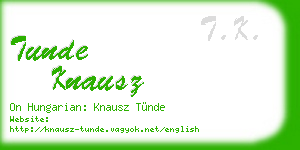 tunde knausz business card