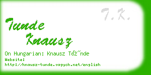 tunde knausz business card